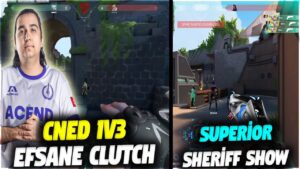 CNED 1V3 EFSANE CLUTCH!! SUPERİOR SHERİFF FARKLI SEVİYE | VALORANT EN İYİ ANLAR #585