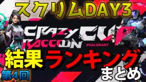 第4回 CRカップ VALORANT スクリムDAY3結果&エージェント&KDランキングまとめ【概要欄必読】