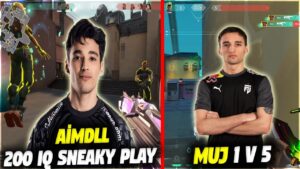 AİMDLL 200 IQ SNEAKY PLAY!! MUJ 1V5 ACE CLUTCH | VALORANT EN İYİ ANLAR #855