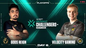 Gods Reign vs Velocity Gaming [EN] PLAYOFFS | NODWIN Valorant Challengers South Asia  🏆