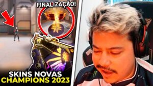 SAIU A NOVA COLEÇÃO DE SKINS CHAMPIONS 2023! CHEATER BANIDO NA PARTIDA DO FRTTT - VALORANT CLIPS