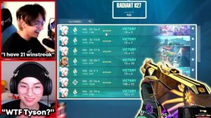 This is how TenZ has '21 Win streak' in RANK w/ 90% MVP & Champion's Vandal...