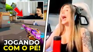 ELE TENTOU JOGAR VALORANT COM O PÉ! ALINE FARIA NÃO ACREDITOU NA JOGADA QUE FEZ - VALORANT CLIPS
