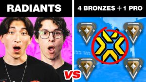 2 Radiants Vs 5 Bronzes.. And A Secret VCT Pro (Impossible VALORANT Challenge)