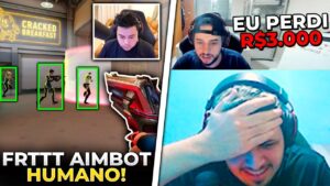 FRTTT ATIVOU SEU MODO AIMBOT HUMANO NO VALORANT! RDO FICOU TRISTE APÓS PERDER APOSTA - CLIPS
